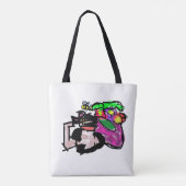 Cat and spring flowers tote bag (Achterkant)