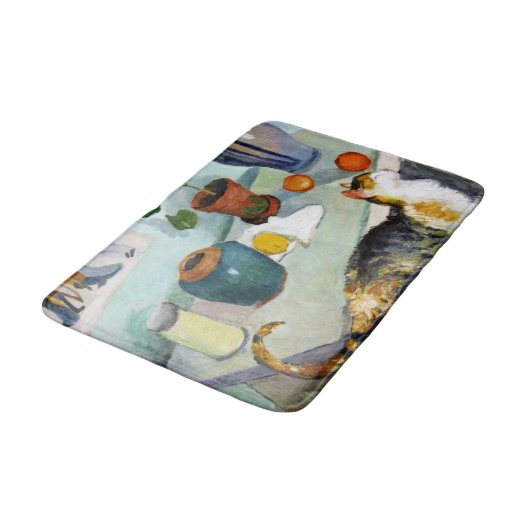 Cat and stillife, August Macke Badmat (Gekanteld)