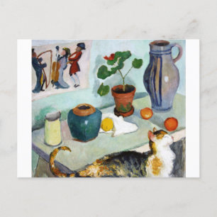 Cat and stillife, August Macke Briefkaart