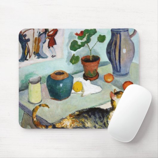 Cat and stillife, August Macke Muismat (Met muis)