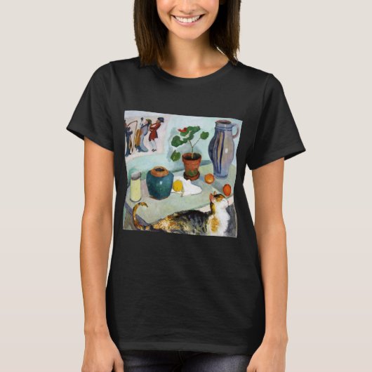 Cat and stillife, August Macke T-Shirt (Voorkant)
