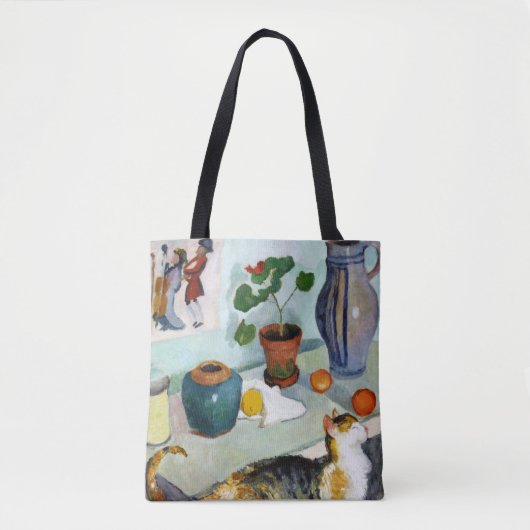 Cat and stillife, August Macke Tote Bag (Voorkant)