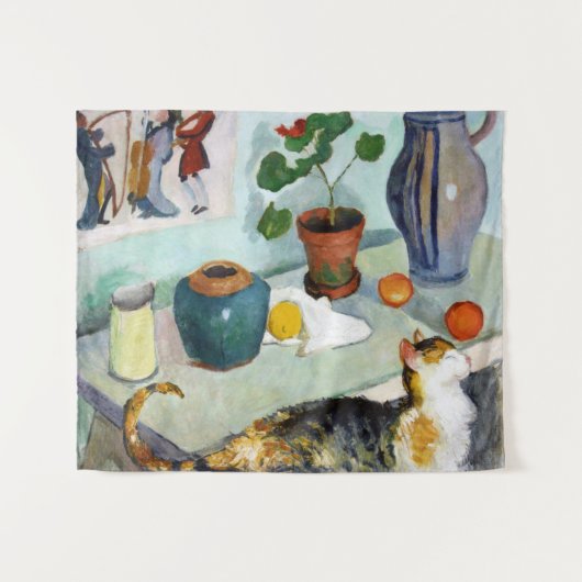 Cat and stillife, August Macke Wandkleed (Voorkant (horizontaal))