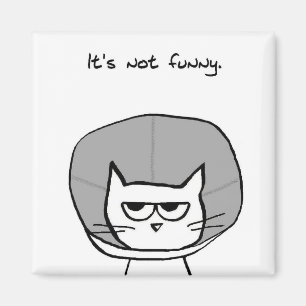 Cat and the Cone of Shame - Funny Cat Magnet