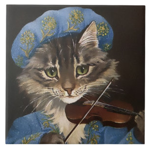 "Cat and the Fiddle" door GL Barnes Tegeltje
