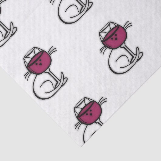 Cat and Wine Glass Tissuepapier (Detail)