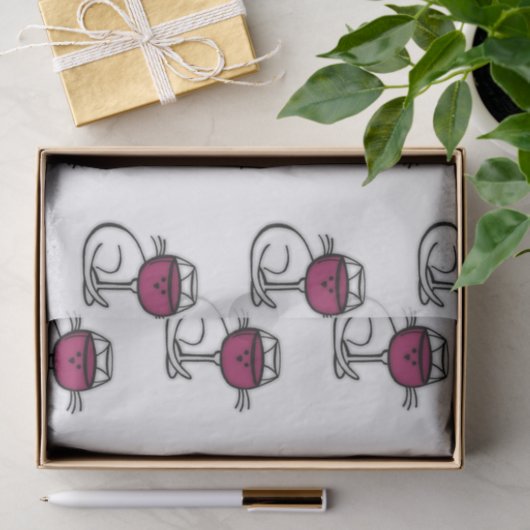 Cat and Wine Glass Tissuepapier (Geschenk)
