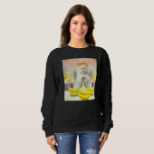 Cat angel artwork meow kitty portrait cute banana  trui (Voorkant volledig)