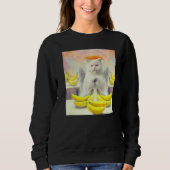 Cat angel artwork meow kitty portrait cute banana  trui (Voorkant)