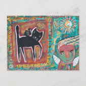 Cat Angel Briefkaart (Voorkant)