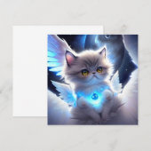 Cat Angel Fantasy Notitiekaartje (Voorkant / Achterkant)