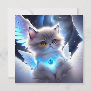 Cat Angel Fantasy Notitiekaartje
