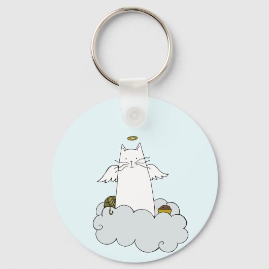 Cat Angel gepersonaliseerd Sleutelhanger (Voorkant)
