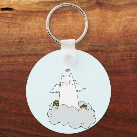 Cat Angel gepersonaliseerd Sleutelhanger (Voorkant)