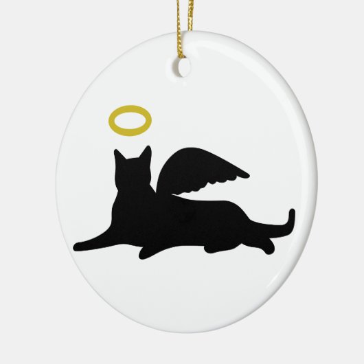 Cat Angel Keramisch Ornament (Links)