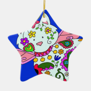 Cat Angel Ukraine Folk Art Keramisch Ornament