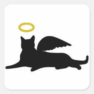 Cat Angel Vierkante Sticker
