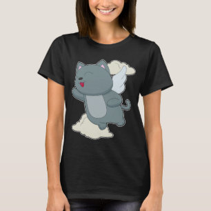 Cat Angel vleugels Wolken T-shirt