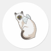 Cat Angel wings Ronde Sticker (Voorkant)