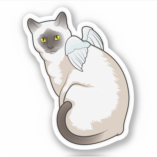 Cat Angel wings Sticker (Voorkant)