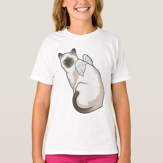 Cat Angel wings T-shirt (Voorkant)