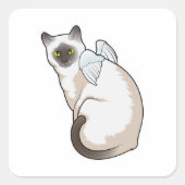 Cat Angel wings Vierkante Sticker (Voorkant)
