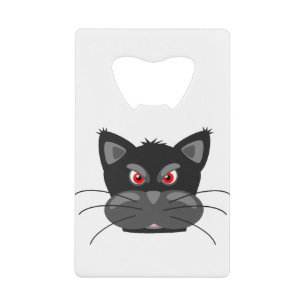 Cat Angry Face Animal Mammal Head Whiskers Creditkaart Flessenopener