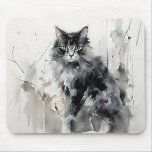 Cat Animal Ink Painting Muismat