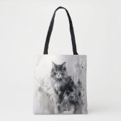 Cat Animal Ink Painting Tote Bag (Voorkant)