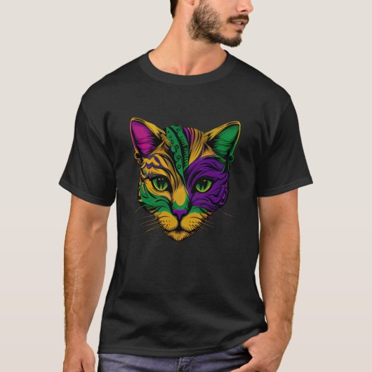 Cat Animal Mardi Gras Carnival Jester Cat Mardi Gr T-shirt (Voorkant)