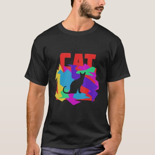 Cat Animal Mosaik Puzzle T-shirt (Voorkant)