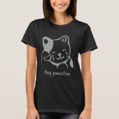 Cat Animals Stay Pawsitive Graphics Plus Size T-shirt (Voorkant)