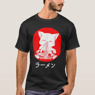 Cat Anime Japanse noedels T-shirt