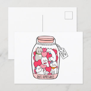 Cat Antidepressant Funny Cat Lover Gift Briefkaart