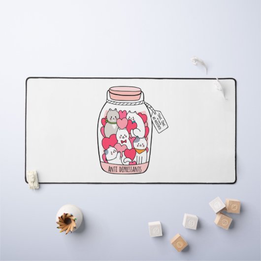 Cat Antidepressant Funny Cat Lover Gift Bureaumat (Kindertafel)