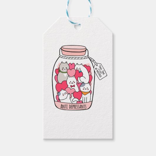Cat Antidepressant Funny Cat Lover Gift Cadeaulabel (Voorkant)