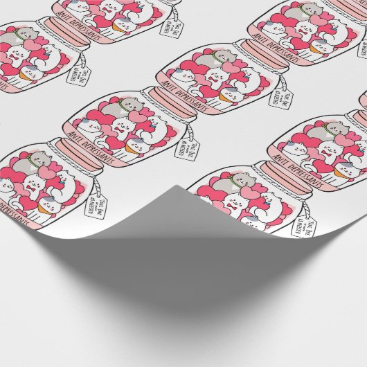 Cat Antidepressant Funny Cat Lover Gift Cadeaupapier (Hoek)