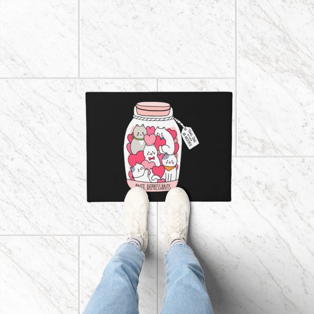 Cat Antidepressant Funny Cat Lover Gift Deurmat (Binnen)