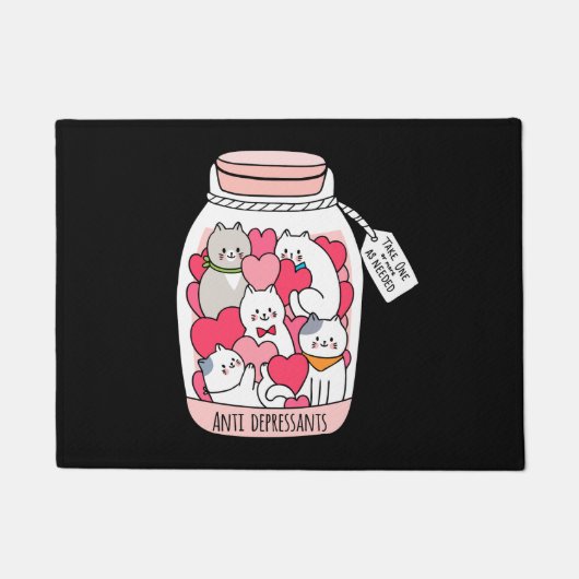 Cat Antidepressant Funny Cat Lover Gift Deurmat (Voorkant)