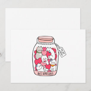 Cat Antidepressant Funny Cat Lover Gift Feestdagenkaart