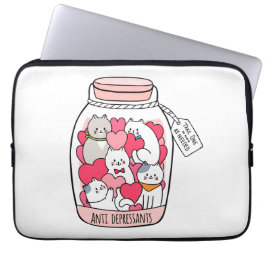 Cat Antidepressant Funny Cat Lover Gift Laptop Sleeve