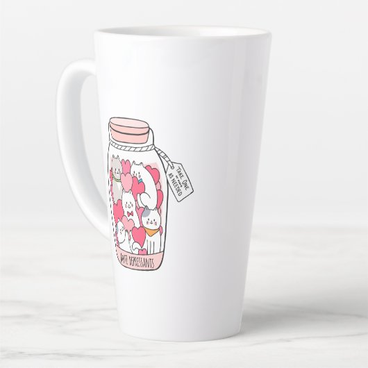 Cat Antidepressant Funny Cat Lover Gift Latte Mok (Linkerhoek)