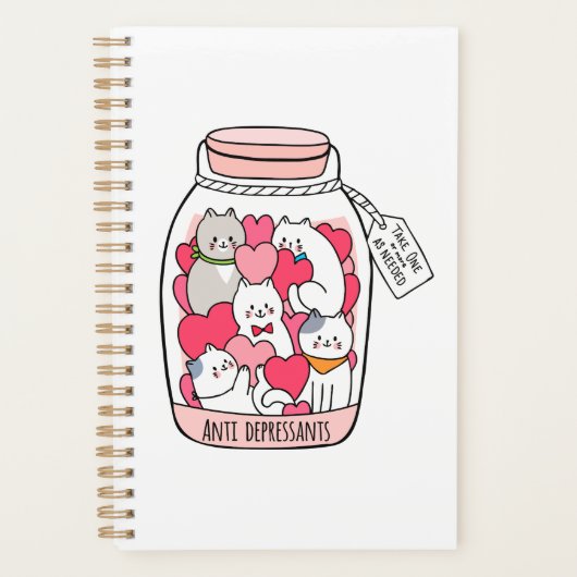 Cat Antidepressant Funny Cat Lover Gift Planner (Voorkant)