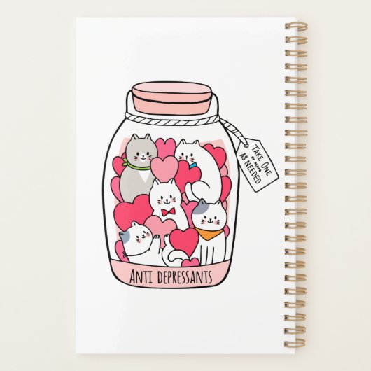 Cat Antidepressant Funny Cat Lover Gift Planner (Achterkant)