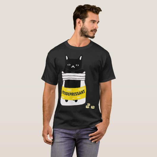 Cat Antidepressivum T-shirt (Voorkant volledig)