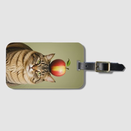 Cat Apple Bagagelabel (Voorkant (horizontaal))