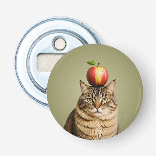 Cat Apple Button Flesopener (Voorkant)