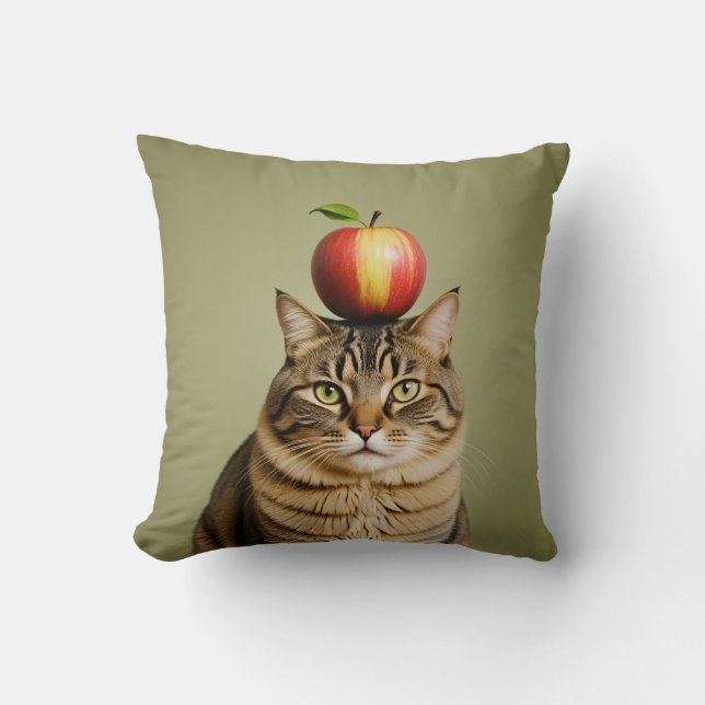 Cat Apple Kussen (Voorkant)