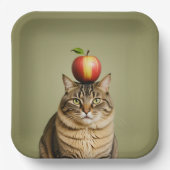 Cat Apple Papieren Bordje (Voorkant)