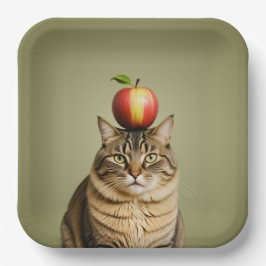 Cat Apple Papieren Bordje